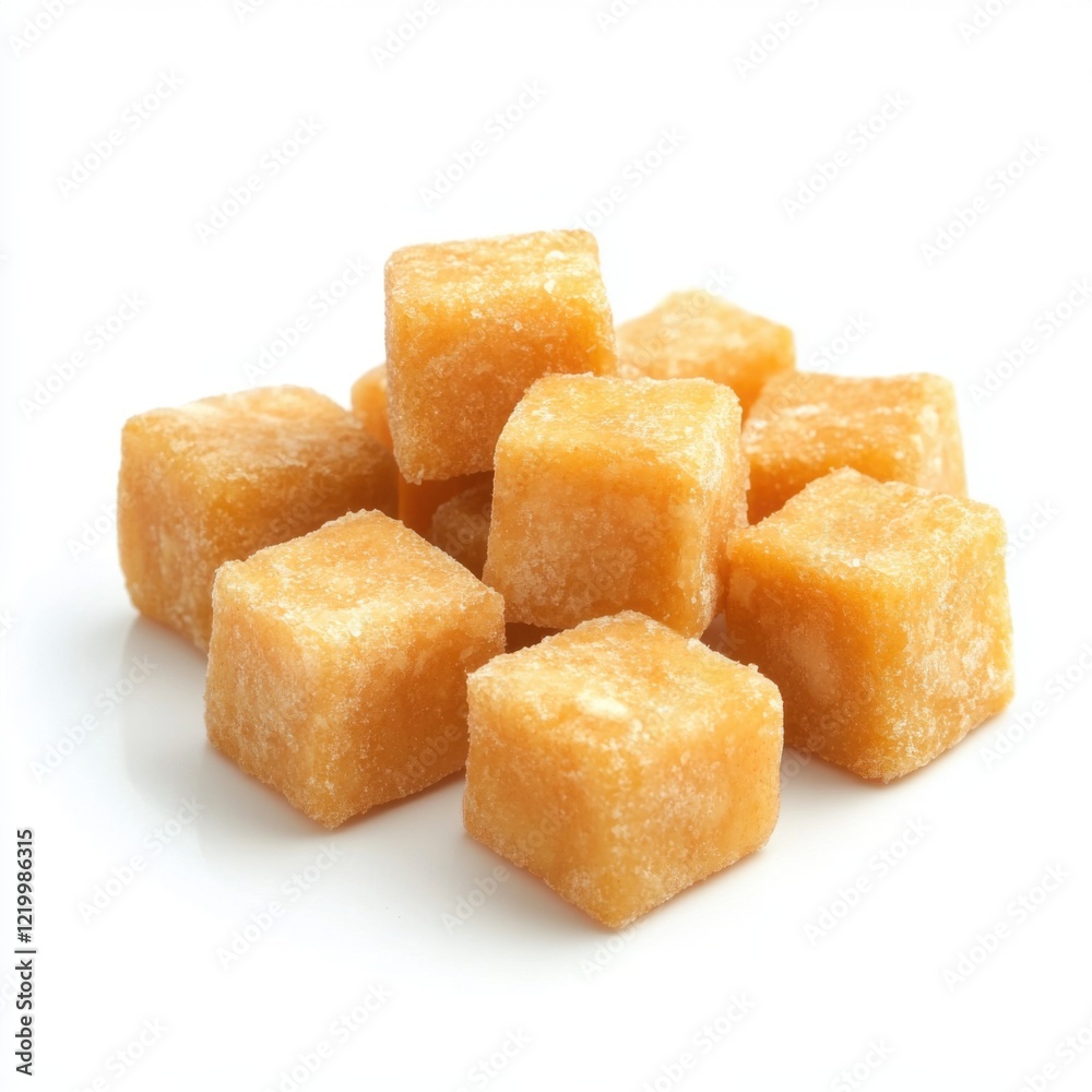 cube-shaped bites isolated cube-shaped bites isolated