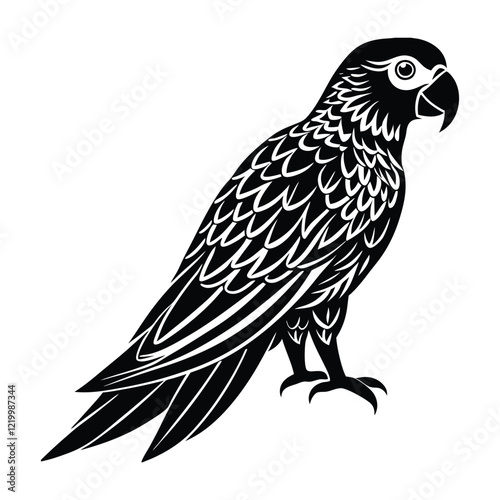 parrot silhouette vector design with white background. photo