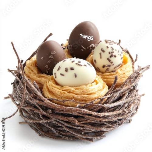 Profiteroles arranged like a birds nest   photo