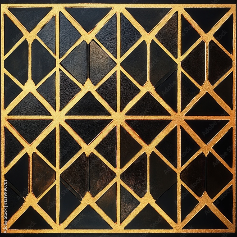Elegant Geometric Triangle Pattern in Gold and Black Elegant Geometric Triangle Pattern in Gold and Black