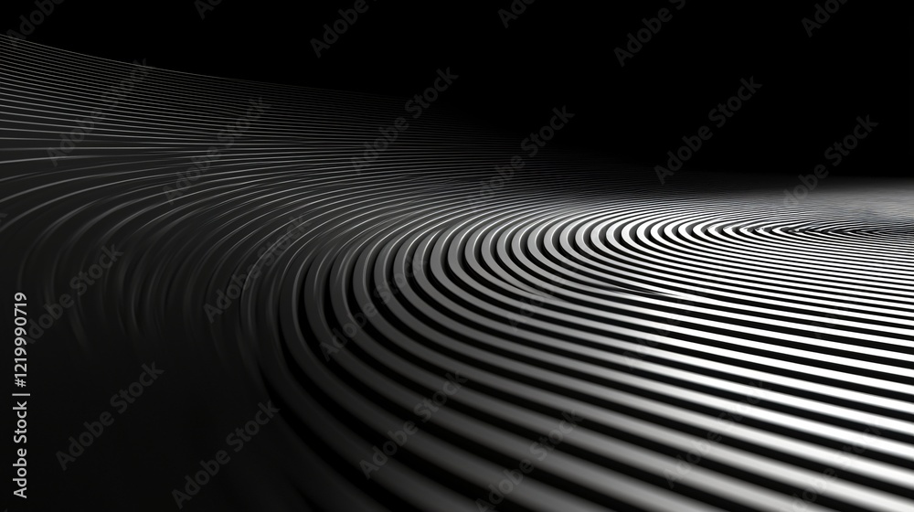 Abstract 3D wavy metallic lines background suitable for futuristic design or technology Abstract 3D wavy metallic lines background suitable for futuristic design or technology