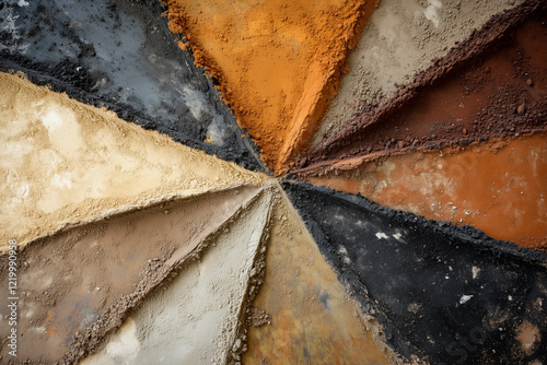 A compilation of type of soil with different type of colors earthly dust