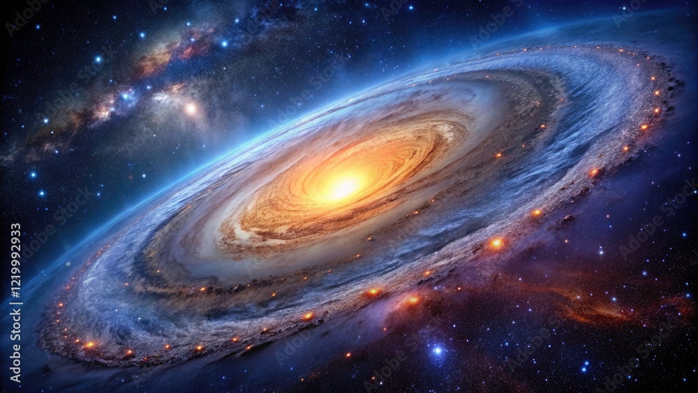 Obraz premium Andromeda Galaxy: Spiral Arms, Stellar Bulge, High-Resolution Astrophotography