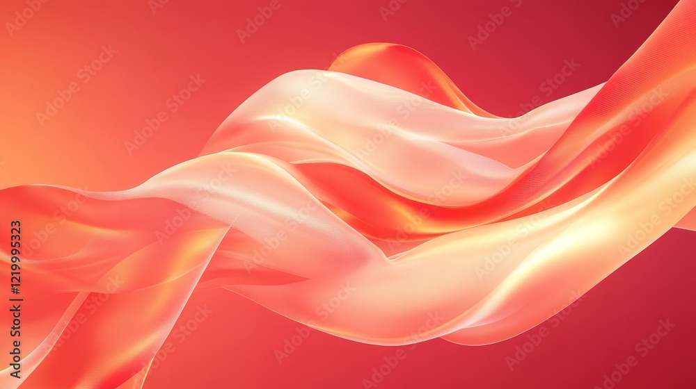 Fototapeta premium Abstract Orange and White Flowing Fabric Design