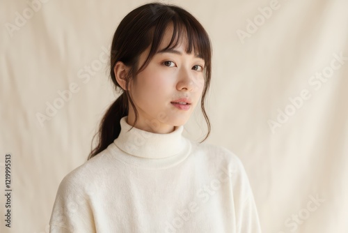 セーターを着た美しい女性