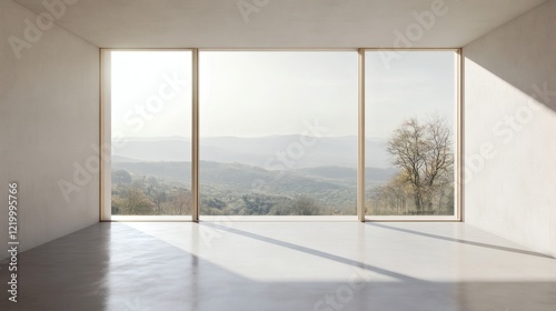 Minimalist Modern Room with Panoramic Mountain View