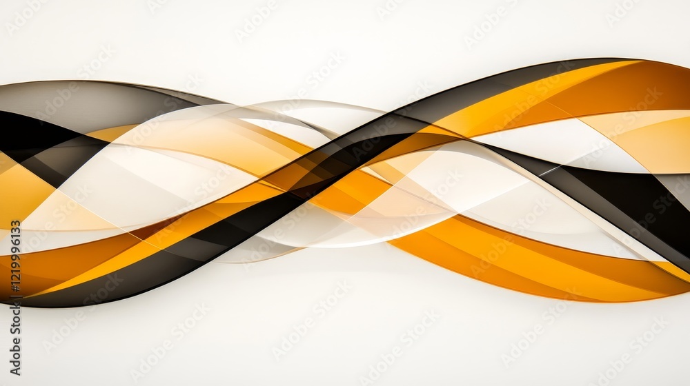 Naklejka premium Abstract Orange Black White Wave Design Background