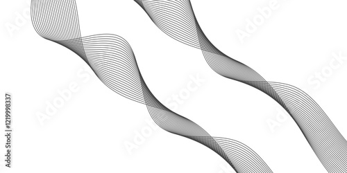 Abstract wave element for design. Digital frequency track equalizer. Stylized line art background.