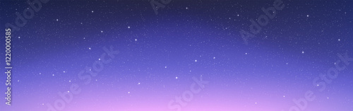 Milky way wallpaper. Night beautiful sky with shining stars. Soft starry gradient. Outer space with light. Wide galaxy texture. Deep universe background. Vector illustration.
