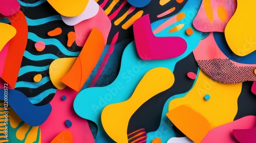 Abstract Colorful Shapes Design Vivid Artwork