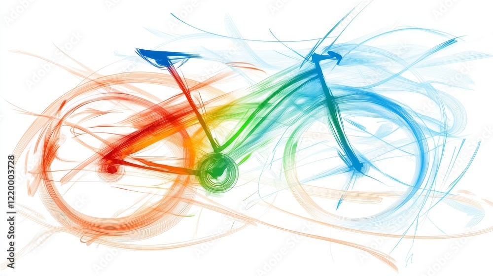 Abstract Rainbow Bicycle Artistic Whirlwind Design Abstract Rainbow Bicycle Artistic Whirlwind Design