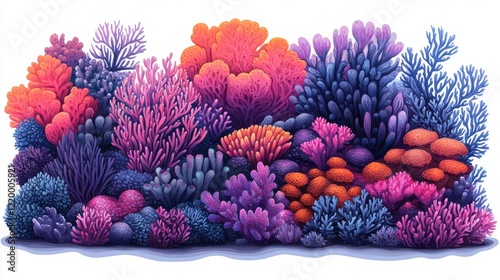 Serene Underwater Coral Reef: Minimalist Design with Vibrant Gradients