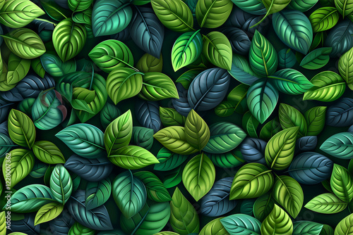 Wallpaper Mural Background with green leaves. Torontodigital.ca