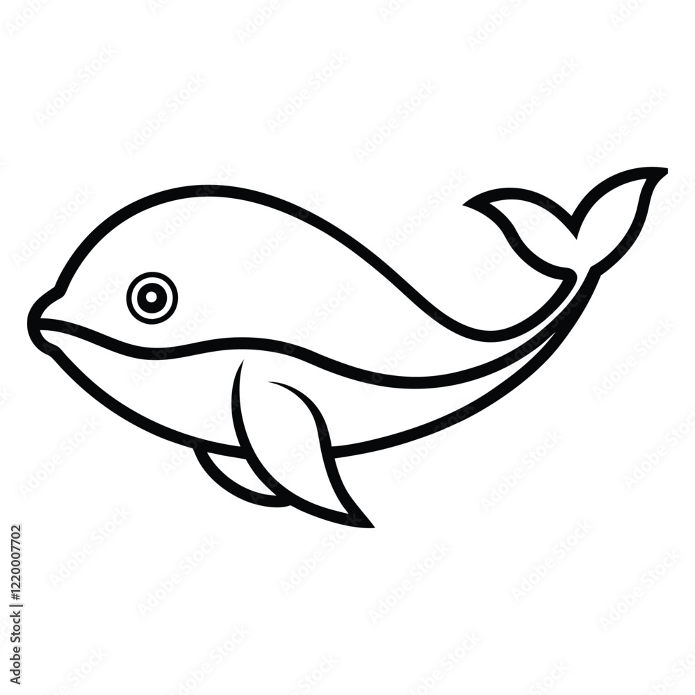 Whale Fish Icon Vector Creative Marine Life Illustrations for Design Projects