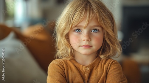 Angry Boy Standing with Arms Crossed Cute Child Frustrated Expression Unhappy Male Toddler Emotion photo