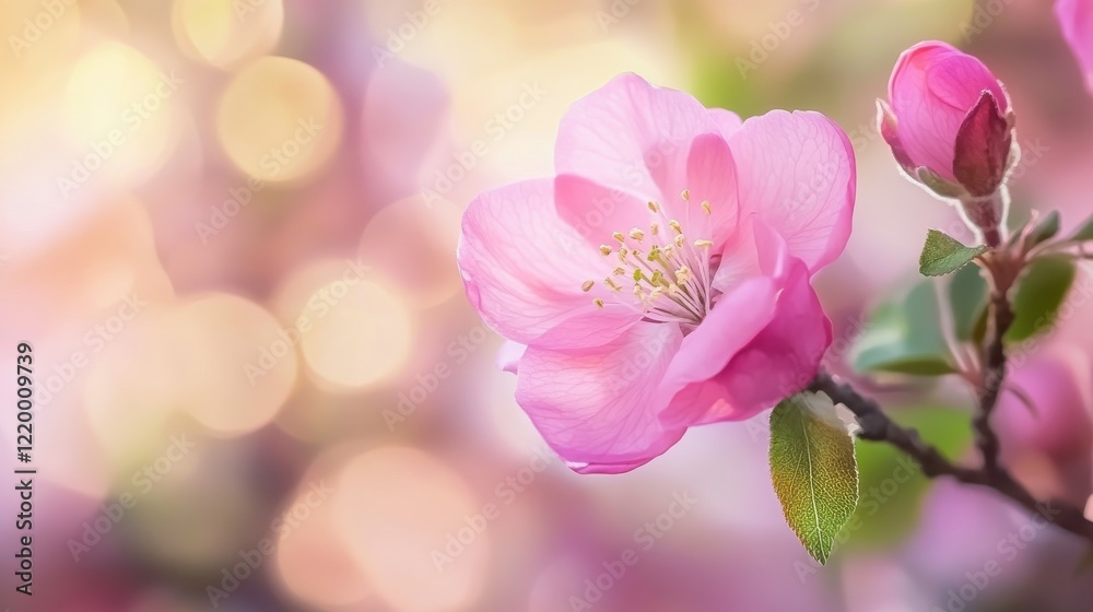 Delicate Pink Blossom with Soft Light Background Delicate Pink Blossom with Soft Light Background