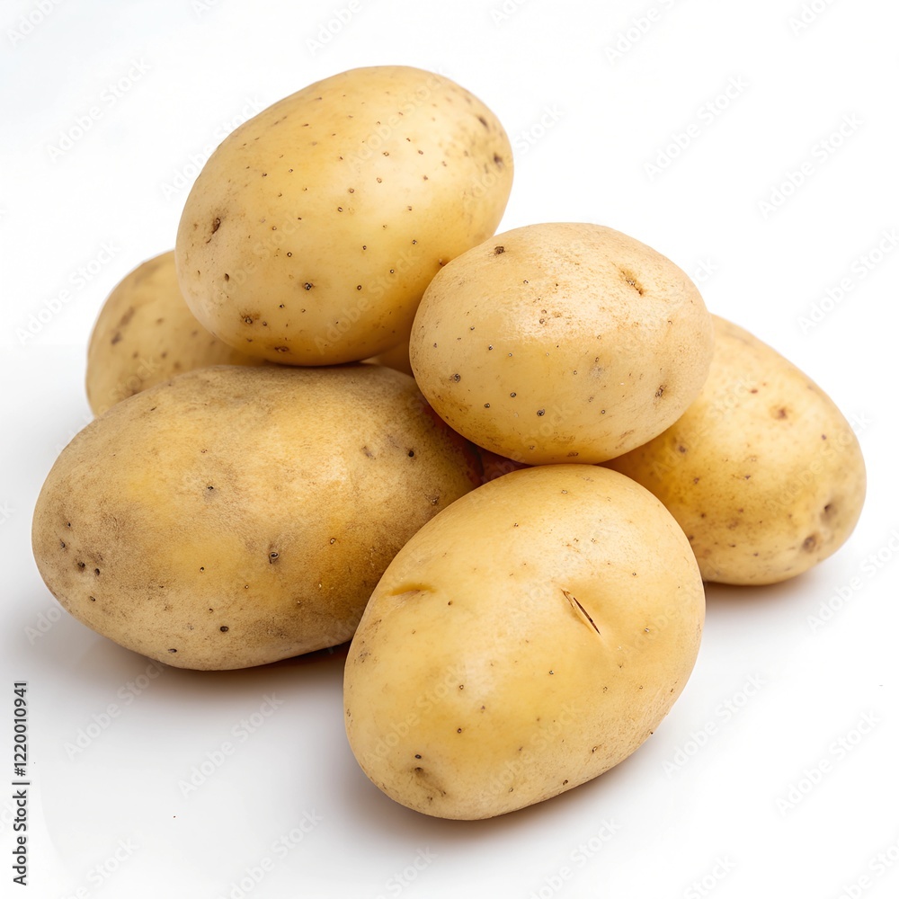 young fresh potatoes isolated on white young fresh potatoes isolated on white