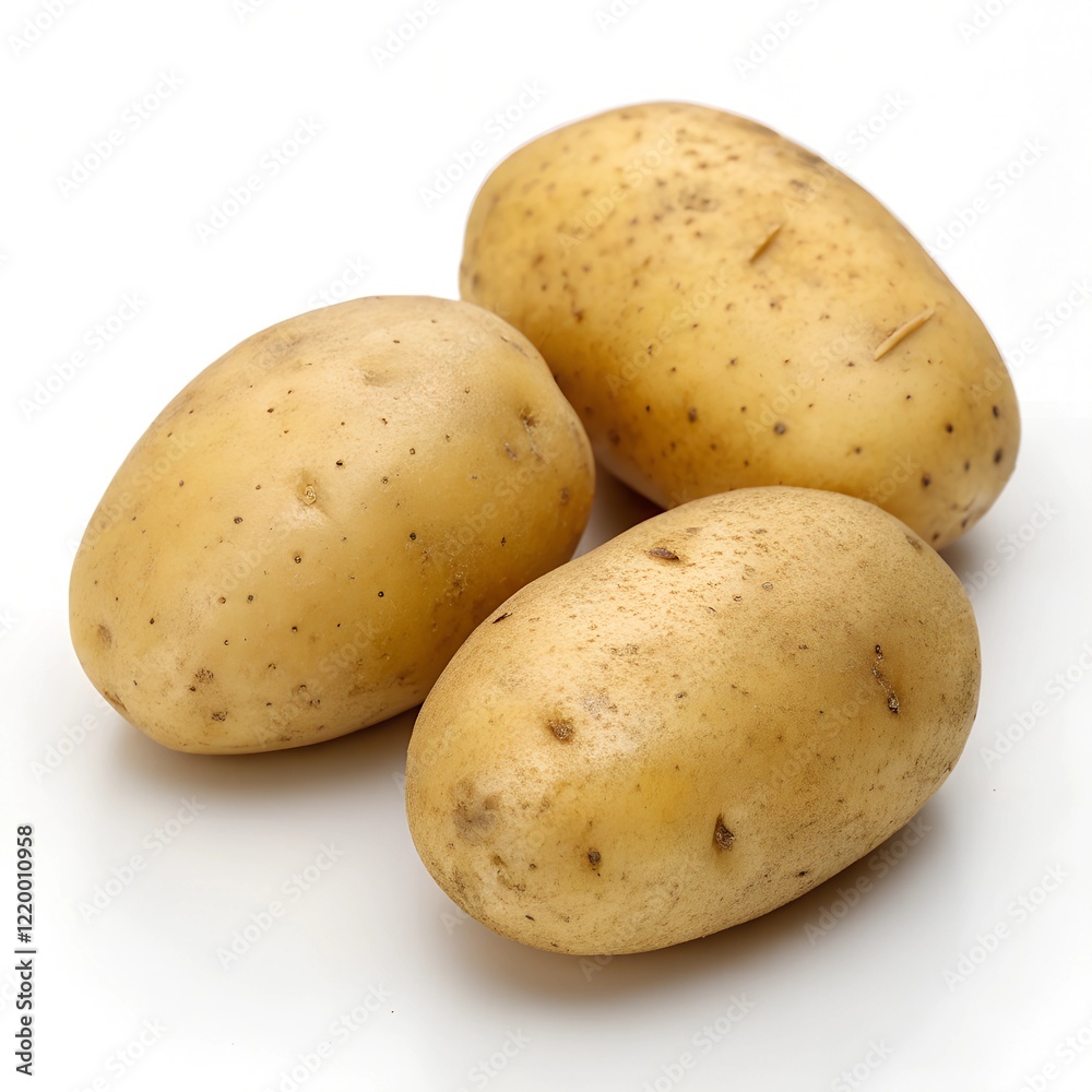 young fresh potatoes isolated on white young fresh potatoes isolated on white