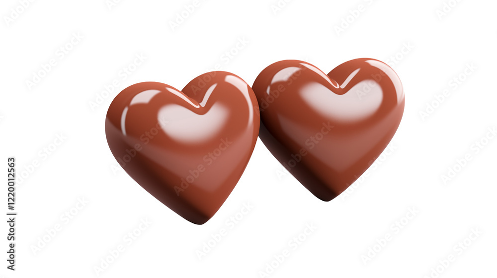 Two Chocolate Hearts on a transparent background Two Chocolate Hearts on a transparent background