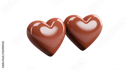 Two Chocolate Hearts on a transparent  background