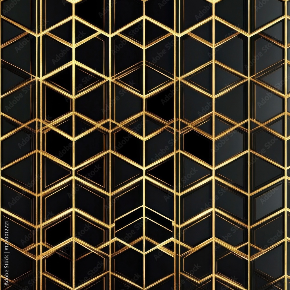 Gleaming Geometric Mosaic Pattern in Metallic Bronze and Golden Tones Gleaming Geometric Mosaic Pattern in Metallic Bronze and Golden Tones