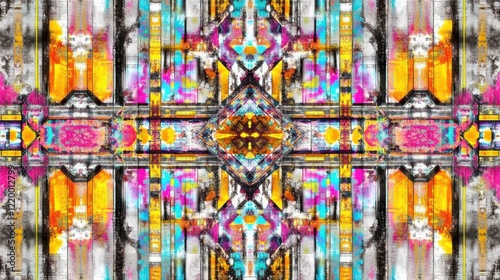 Wallpaper Mural Abstract colorful pattern with vibrant shapes and textures, creating a visually striking design. Torontodigital.ca