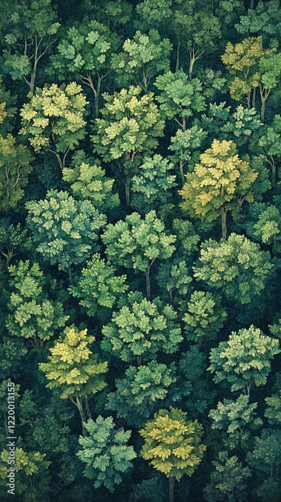 Lush green forest canopy aerial view, dense trees, background texture, nature backdrop Lush green forest canopy aerial view, dense trees, background texture, nature backdrop
