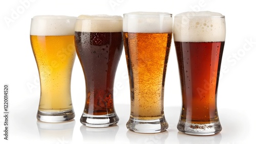 Wallpaper Mural Collection of three different glasses of beer on white background. Clipping paths.
 Torontodigital.ca