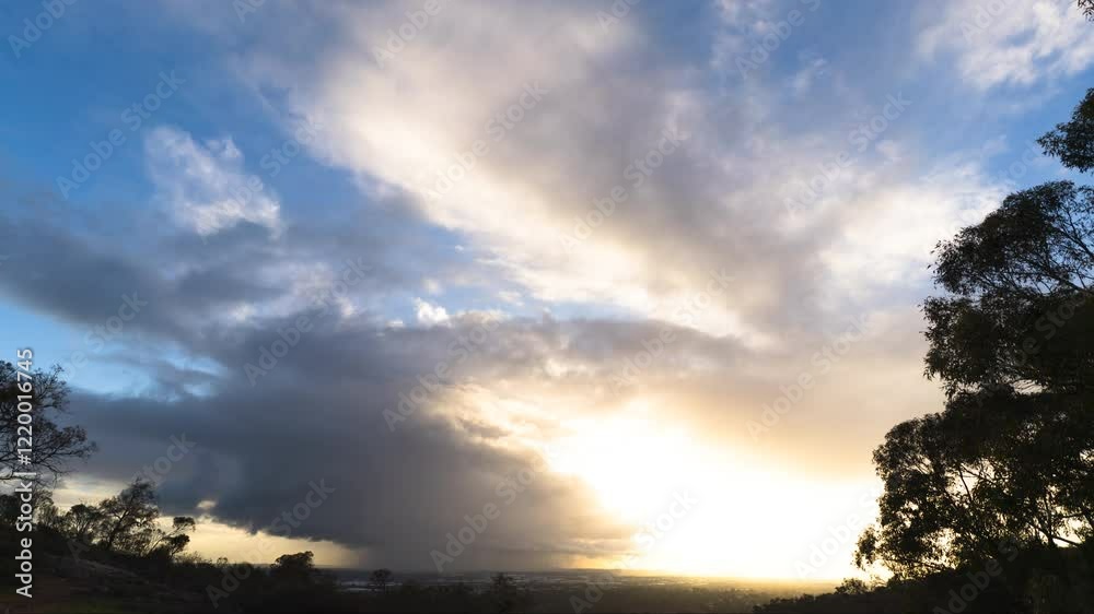 4k timelapse of Storm cell macroburst microburst passing through Perth City from LionsLookout Perth Hills, Western Australia 4k timelapse of Storm cell macroburst microburst passing through Perth City from LionsLookout Perth Hills, Western Australia