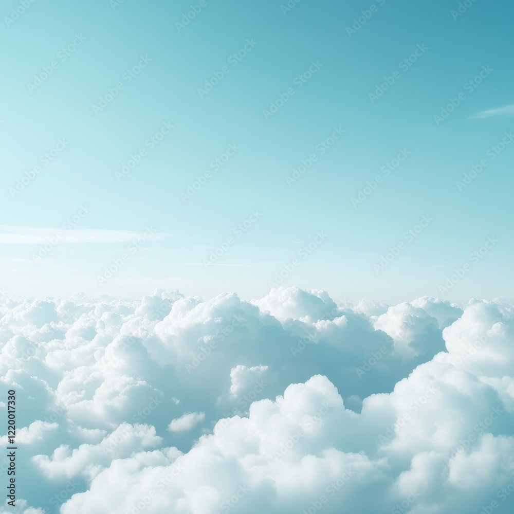 Vast Expanse of Serene Clouds Filling the Boundless Blue Sky