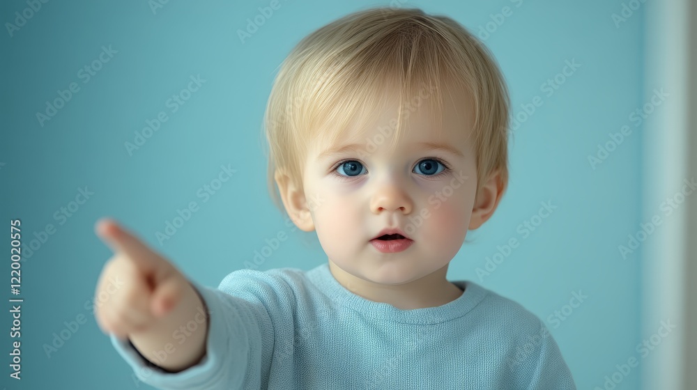 Curious young boy exploring the world by pointing with wonder and excitement young Curious young boy exploring the world by pointing with wonder and excitement young