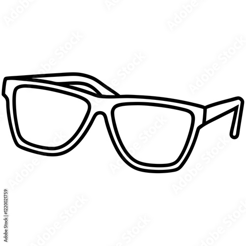 Sunglasses, glass, summer sunglasses line art  vector icon illustration on white background.