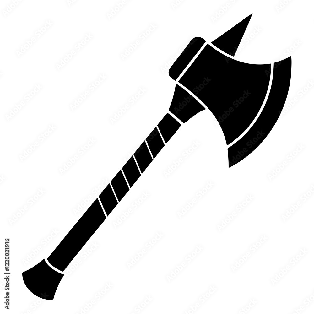 Axe, iron axe silhouette vector icon illustration on white background.