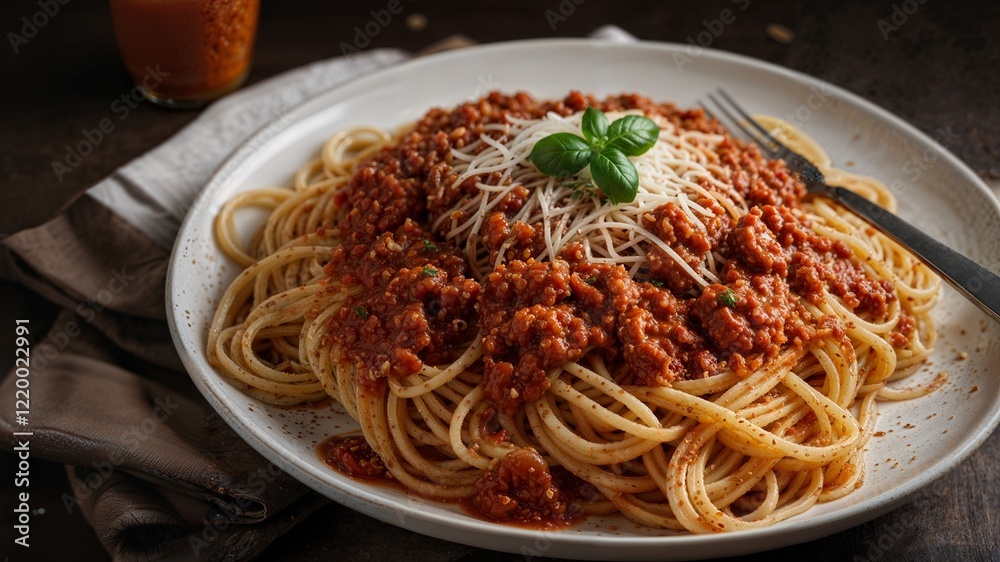 Meat Tomato Spaghetti. Generative AI. Meat Tomato Spaghetti. Generative AI.