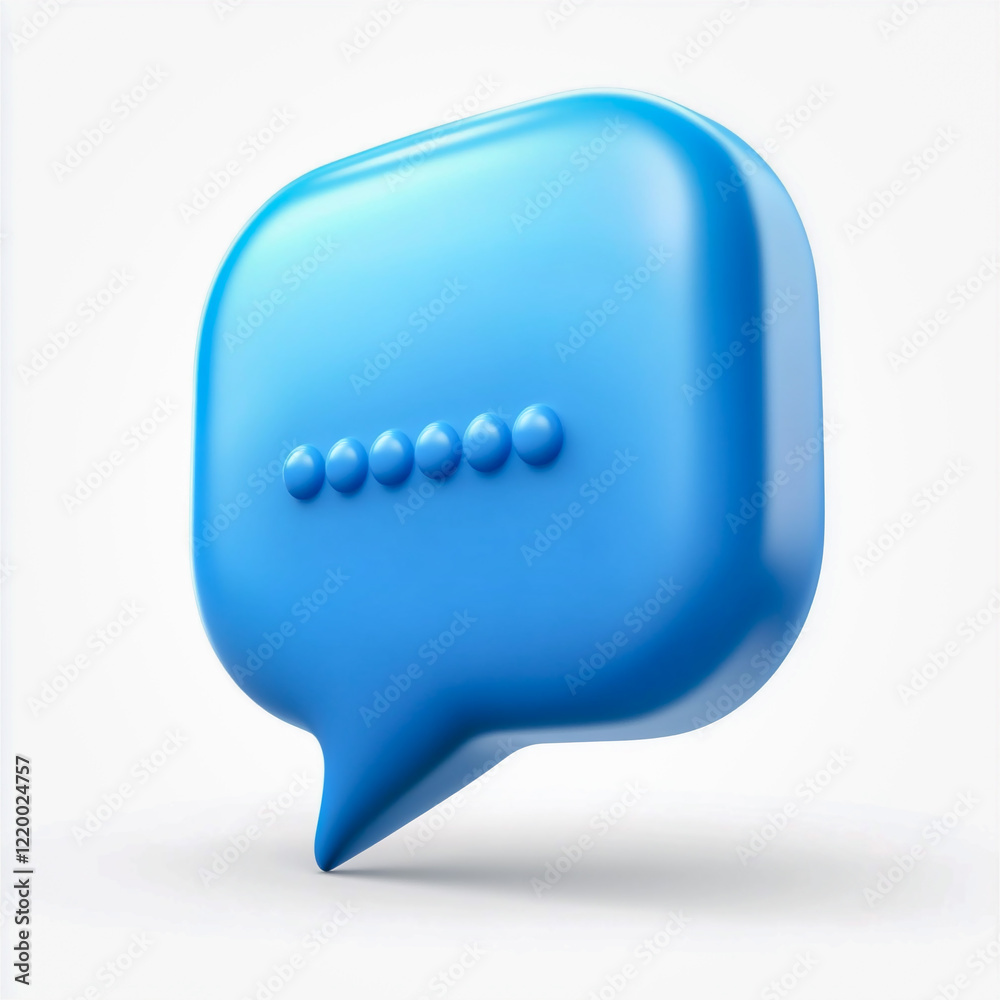 Blue blank speech bubble isolated on a white background. Generative AI. Blue blank speech bubble isolated on a white background. Generative AI.