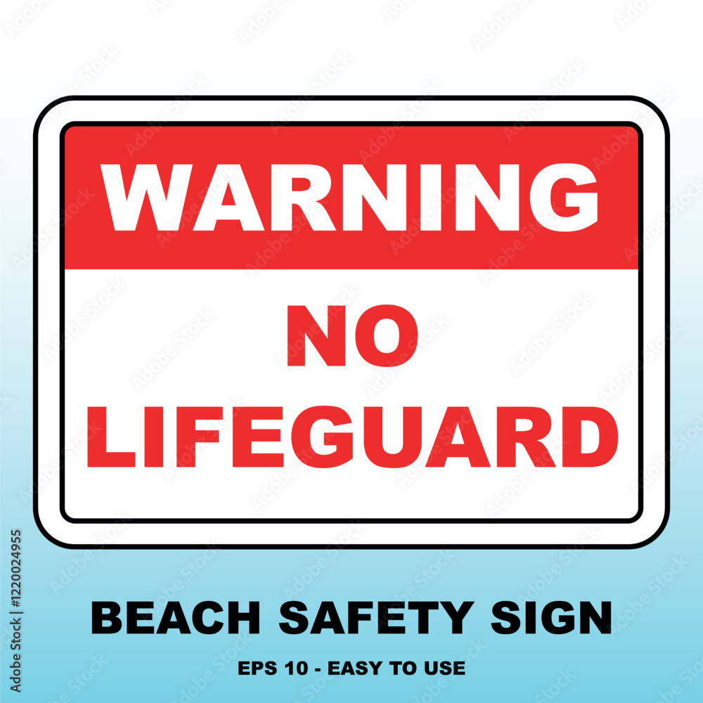 No Lifeguard Beach Flag Sign: Safety Rules Vector No Lifeguard Beach Flag Sign: Safety Rules Vector