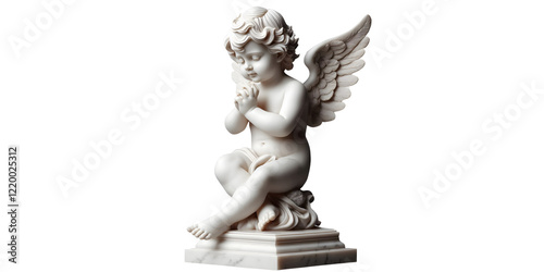 Little angel cherub statuette isolated on transparant background.png