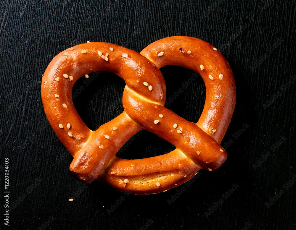 Salted pretzel isolated on black background Salted pretzel isolated on black background