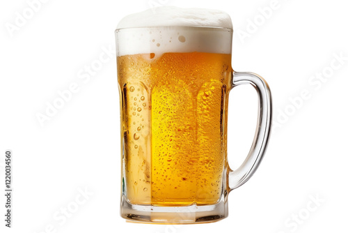 Chilled Glass of Light Beer Ready for Enjoyment with a Crisp, Smooth Taste photo