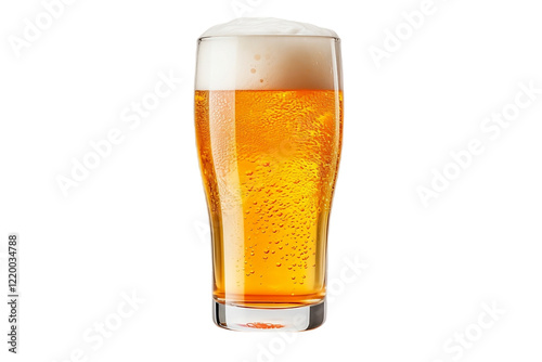 Light Beer Poured into a Glass, Perfectly Chilled for a Refreshing Sip photo