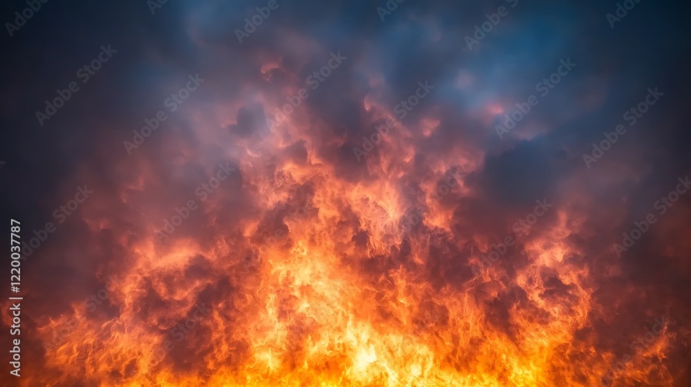 Fiery sunset cloudscape, dramatic sky, nature background Fiery sunset cloudscape, dramatic sky, nature background