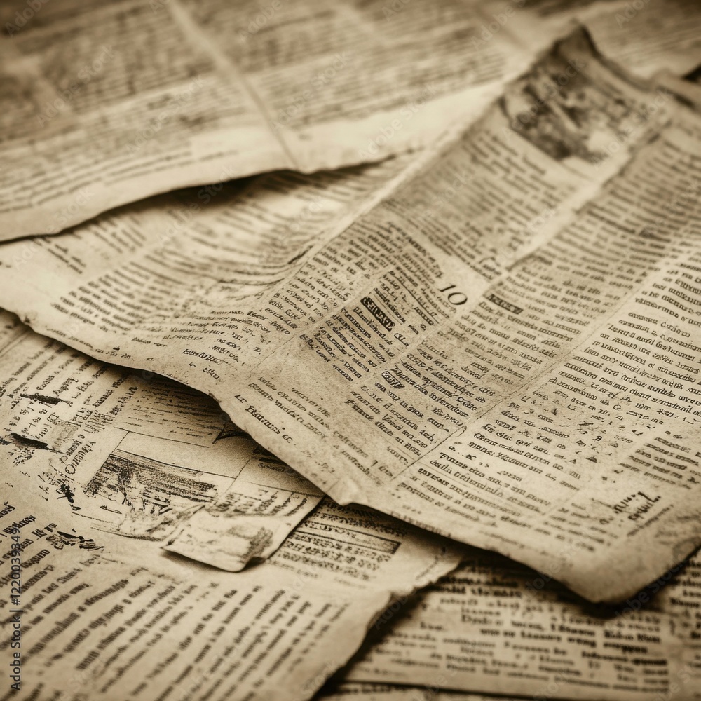 Obraz premium Vintage Grunge Newspaper Pages Texture for Background or Publication