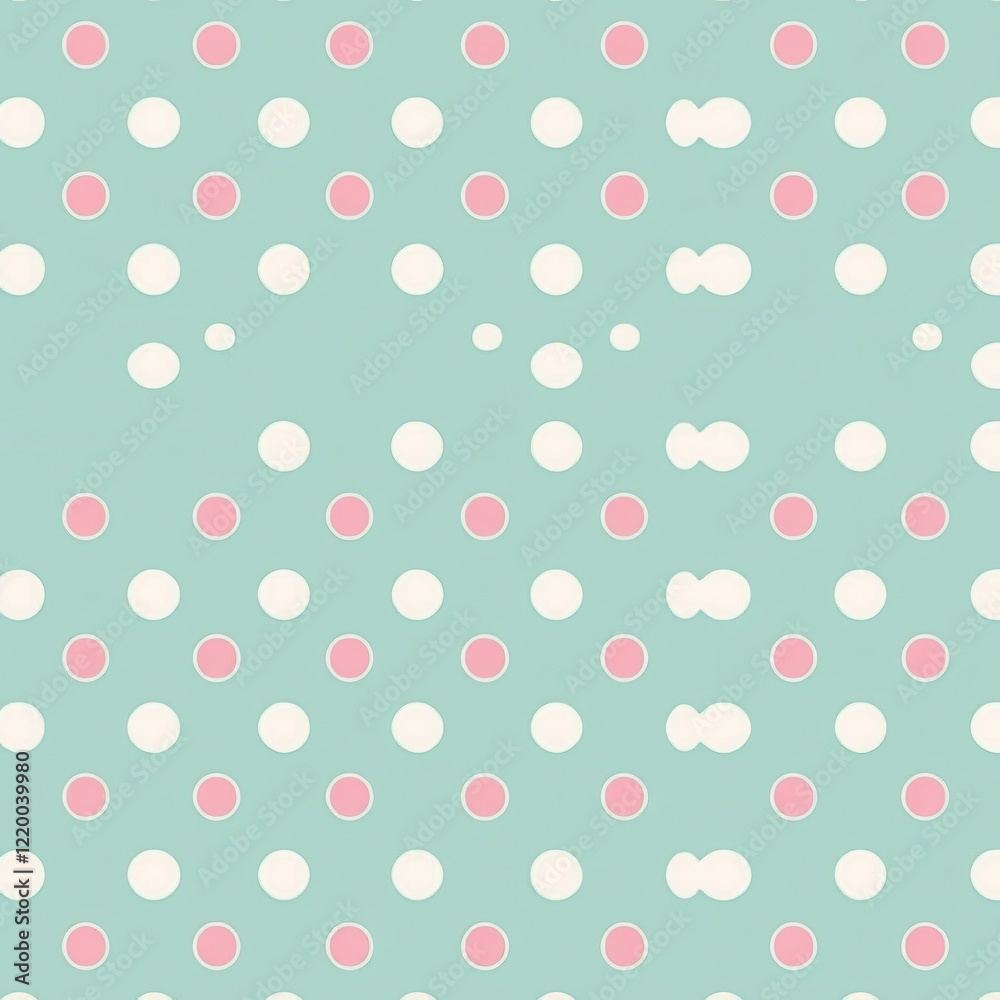 Mint Green and Pink Polka Dot Seamless Background Pattern Mint Green and Pink Polka Dot Seamless Background Pattern