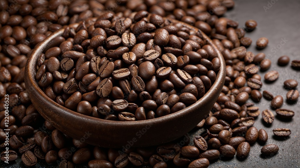 There are piles of fragrant and fresh coffee beans. Generative AI. There are piles of fragrant and fresh coffee beans. Generative AI.