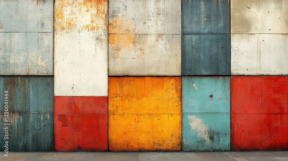Close-up of a colorful urban wall in beige, orange, and red, a modern texture for wallpaper or mockups. Close-up of a colorful urban wall in beige, orange, and red, a modern texture for wallpaper or mockups.
