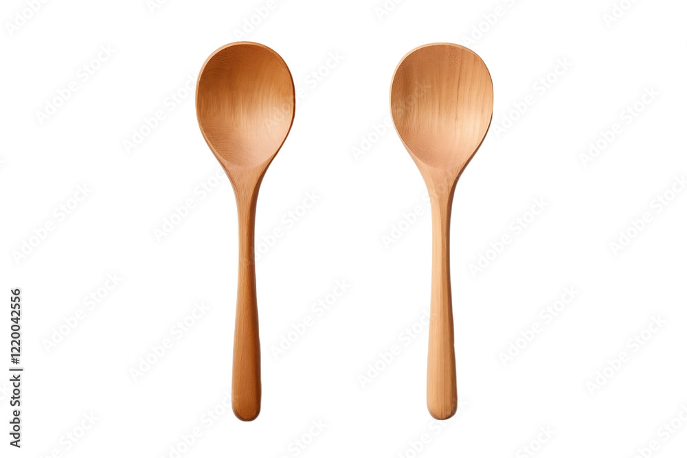Wooden Spoon and Fork Set Isolated for Culinary Use Wooden Spoon and Fork Set Isolated for Culinary Use