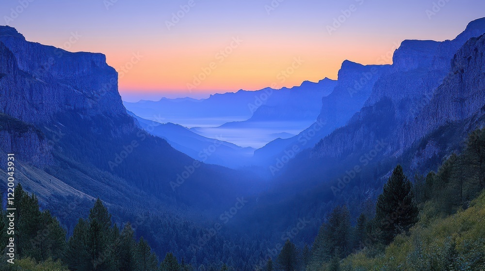 Watercolor Sunrise over Majestic Mountain Range with Intricate Patterns Watercolor Sunrise over Majestic Mountain Range with Intricate Patterns