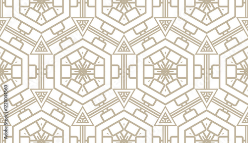 Stylish background with seamless geometric ornament. Vector illustration for design, interior, fashion