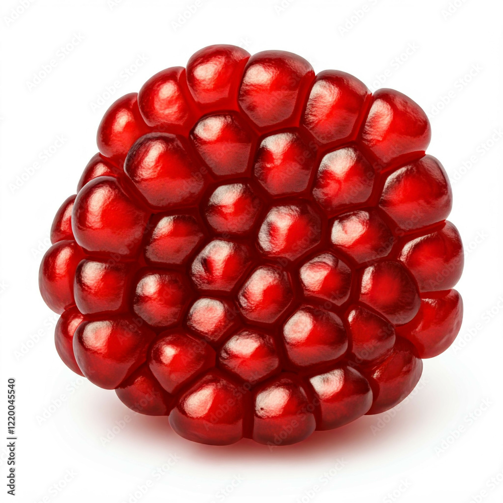 close up red pomegranate seeds isolated on white background close up red pomegranate seeds isolated on white background