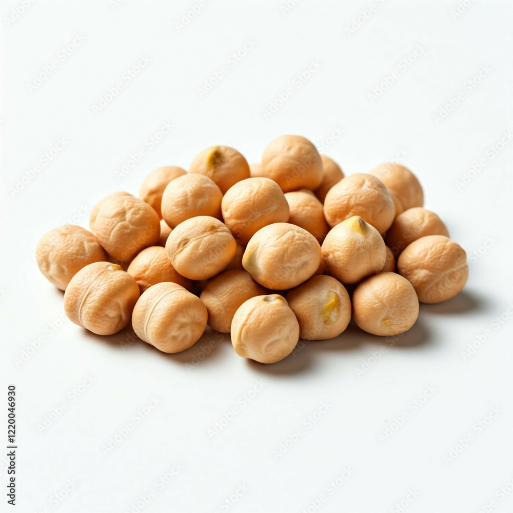 closeup of raw chickpeas on white background closeup of raw chickpeas on white background